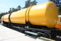 Yellow railway tank.