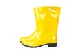 Yellow rain boots isolated on white background