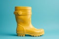 Yellow rain rubber boot. Generative AI