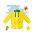 Yellow raincoat waterproof clothes Royalty Free Stock Photo