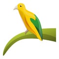 Yellow rainforest bird icon, cartoon style Royalty Free Stock Photo