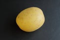 Yellow raw potato, top view