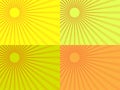 The yellow rays of the sun. Eps 10. Royalty Free Stock Photo