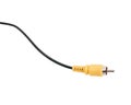 yellow RCA jack cable isolated on white background Royalty Free Stock Photo