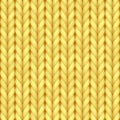 Yellow realistic knit texture seamless pattern of cozy wool. Soft fiber background template Royalty Free Stock Photo