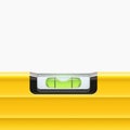 Yellow realistic level tool with green bubble Royalty Free Stock Photo