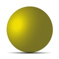 Yellow realistic matte sphere isolated on white. Vector illustration for your design. Eps 10