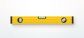 a yellow realistic spirit level on white