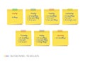 Yellow realistic vector sticky notes with shadow