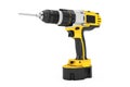 Yellow Rechargeable and Cordless Drill. 3d Rendering