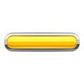 Yellow rectangular button icon, cartoon style