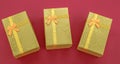 Yellow rectangular gift boxes