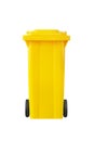 yellow recycle bin isolated on white Royalty Free Stock Photo