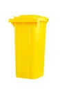 yellow recycle bin isolated on white Royalty Free Stock Photo