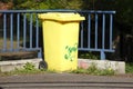 Yellow Recycling Bin Royalty Free Stock Photo