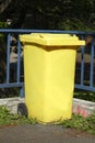 Yellow Recycling Bin Royalty Free Stock Photo