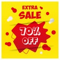 Yellow red abstract 10% off extra sale banner template design. Big sale special offer. Special offer banner for poster, flyer,