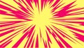 Yellow-red background with explosion force lines.