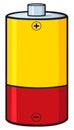 Yellow And Red Battery Cartoon