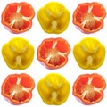 Yellow and red bell peppers collage Royalty Free Stock Photo