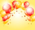 Yellow red birthday background