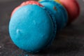 yellow, red and blue macaroon Royalty Free Stock Photo