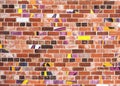 Yellow and red burned brick wall  background Royalty Free Stock Photo