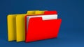Yellow and red file folder Royalty Free Stock Photo