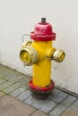 Yellow and red fire hydrant, Reykjavik Royalty Free Stock Photo