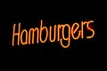 Yellow and Red Flourescent Hamburger Sign