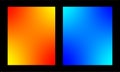 Yellow and red front or back blue abstract background, front and back.