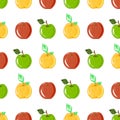 Yellow red green apples pattern. Idea for damask, paper, covers, templates, celebrations, summer holidays, natural fruit themes.