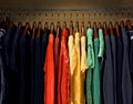 Yellow, red, green and blue dresses Royalty Free Stock Photo