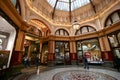 Decorative Victorian shopping mall domed circular atrium interior space of historic Block Arcade in Melbourne CBD, Australia