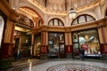 Decorative Victorian shopping mall domed circular atrium interior space of historic Block Arcade in Melbourne CBD, Australia