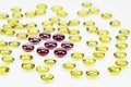 Yellow and red marbles on white background Royalty Free Stock Photo