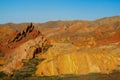 Yellow and red mountain rock formation valley Royalty Free Stock Photo