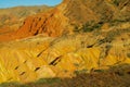 Yellow and red mountain rock formation valley Royalty Free Stock Photo