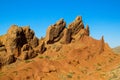 Yellow and red mountains and rock formation valley Royalty Free Stock Photo