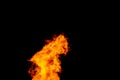 Yellow red and orange fire flames blazing fiery burning Royalty Free Stock Photo