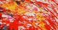 Yellow red orange painting blurred abstract vivid background, texture and strokes of brush Royalty Free Stock Photo