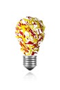 Yellow red paint splah made light bulb