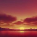 Yellow and Red sky at Sunset, color gradient background. AI-Generated. Royalty Free Stock Photo