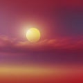 Yellow and Red sky at Sunset, color gradient background. AI-Generated. Royalty Free Stock Photo