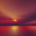 Yellow and Red sky at Sunset, color gradient background. AI-Generated. Royalty Free Stock Photo