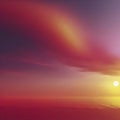 Yellow and Red sky at Sunset, color gradient background. AI-Generated. Royalty Free Stock Photo