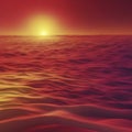 Yellow and Red sky at Sunset, color gradient background. AI-Generated. Royalty Free Stock Photo