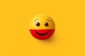 A yellow and red smiley face with a red and yellow smiley face on the bottom. AI generation Royalty Free Stock Photo