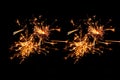 Yellow and red sparkling fireworks Royalty Free Stock Photo