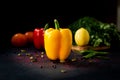 Yellow and red Sweet peepers, Bell pepper, Capcicum, vegetable . Royalty Free Stock Photo